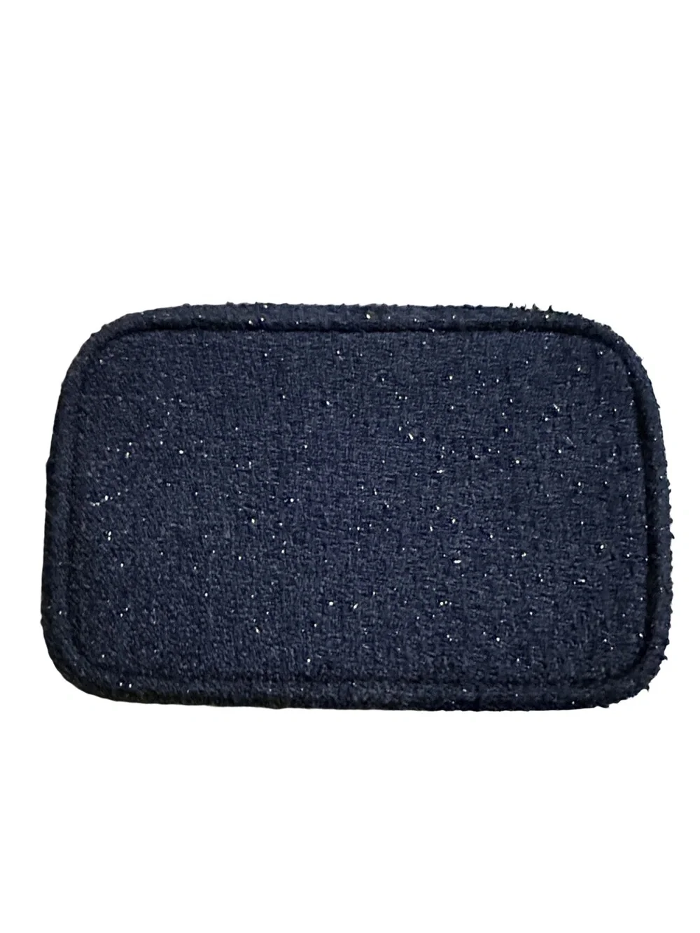 CHANEL Beauté Navy Quilted Cosmetic Pouch with Gold Logo